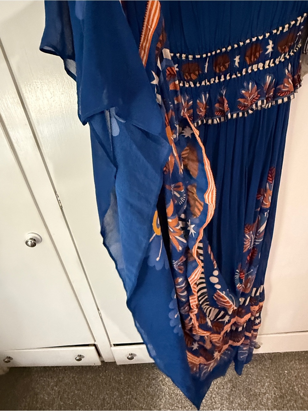 Farm Rio, medium Boho V-Neck Floral Maxi Dress in Navy - Picture 9 of 9